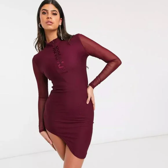 Adidas x Ivy Park Maroon Asymmetric Dress - Picture 2 of 6